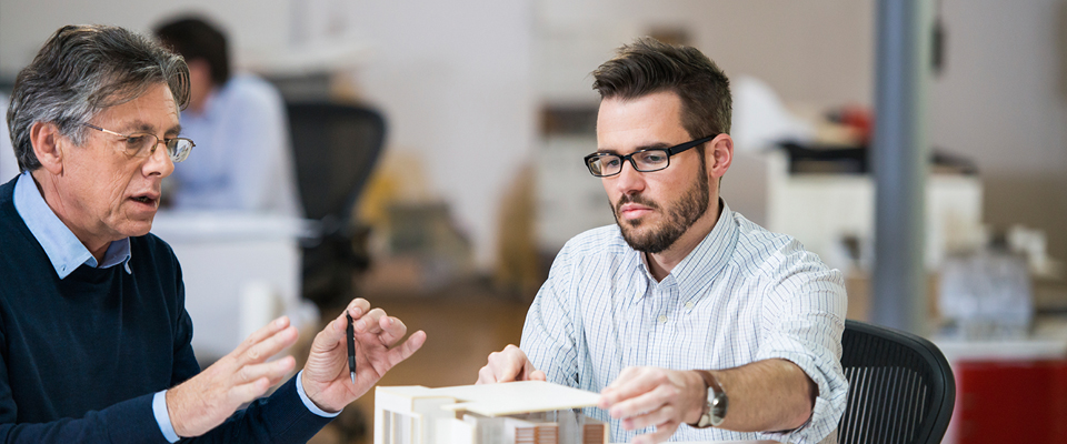 Picture of two men talking